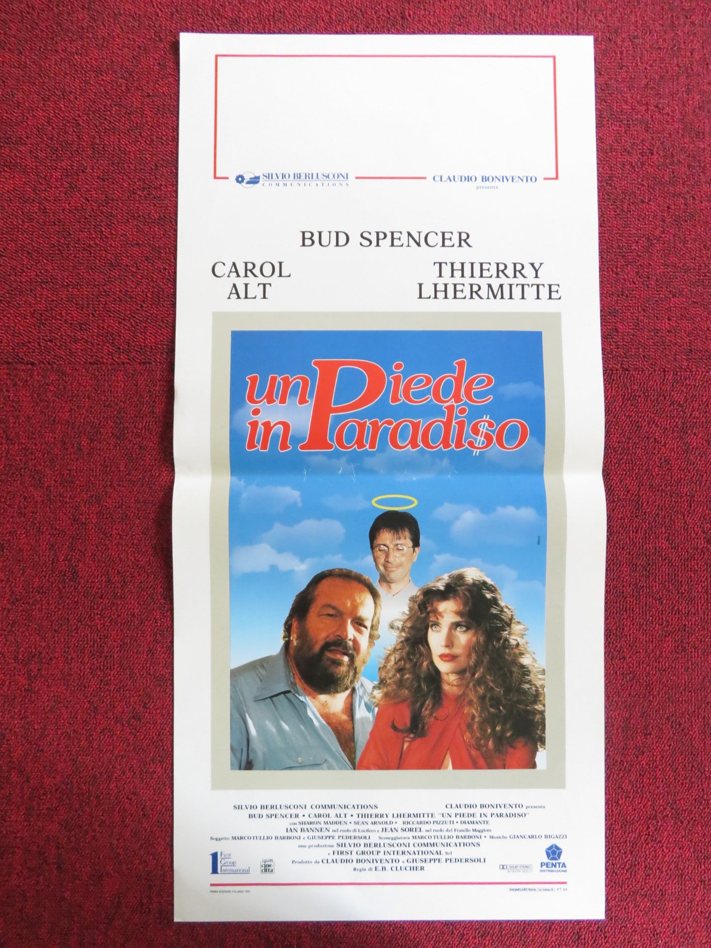 UN PIEDE IN PARADISO ITALIAN LOCANDINA POSTER BUD SPENCER CAROL ALT 1991