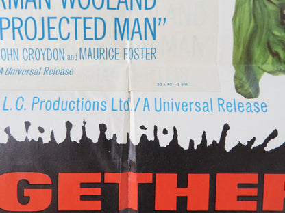 THE PROJECTED MAN / ISLAND OF TERROR COMBO- B FOLDED US ONE SHEET POSTER 1966