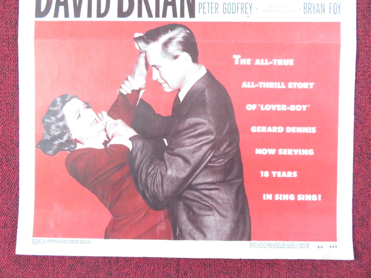 THE GREAT JEWEL ROBBER US INSERT (14"x 36") POSTER DAVID BRIAN MARJORIE 1950