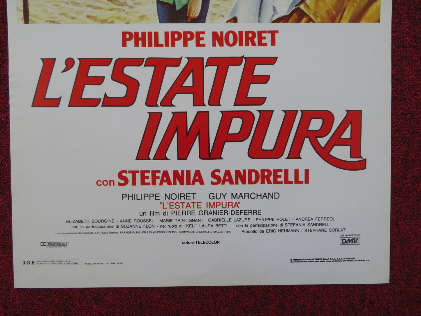 L'ESTATE IMPURA ITALIAN LOCANDINA POSTER PHILIPPE NOIRET GUY MARCHAND 1988