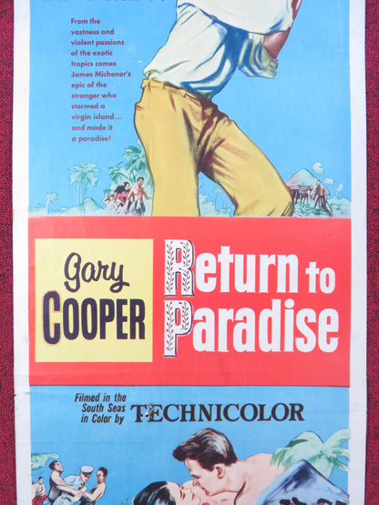 RETURN TO PARADISE US INSERT (14"x 36") POSTER GARY COOPER BARRY JONES 1953