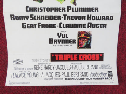 TRIPLE CROSS US INSERT (14"x 36") POSTER CHRISTOPHER PLUMMER YUL BRYNNER 1966