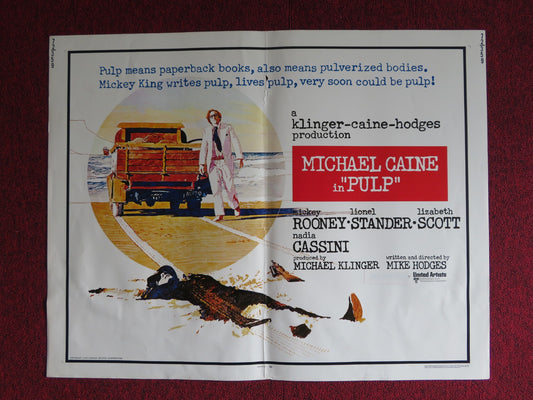 PULP US HALF SHEET (22"x 28") POSTER MICHAEL CAINE MICKEY ROONEY 1972