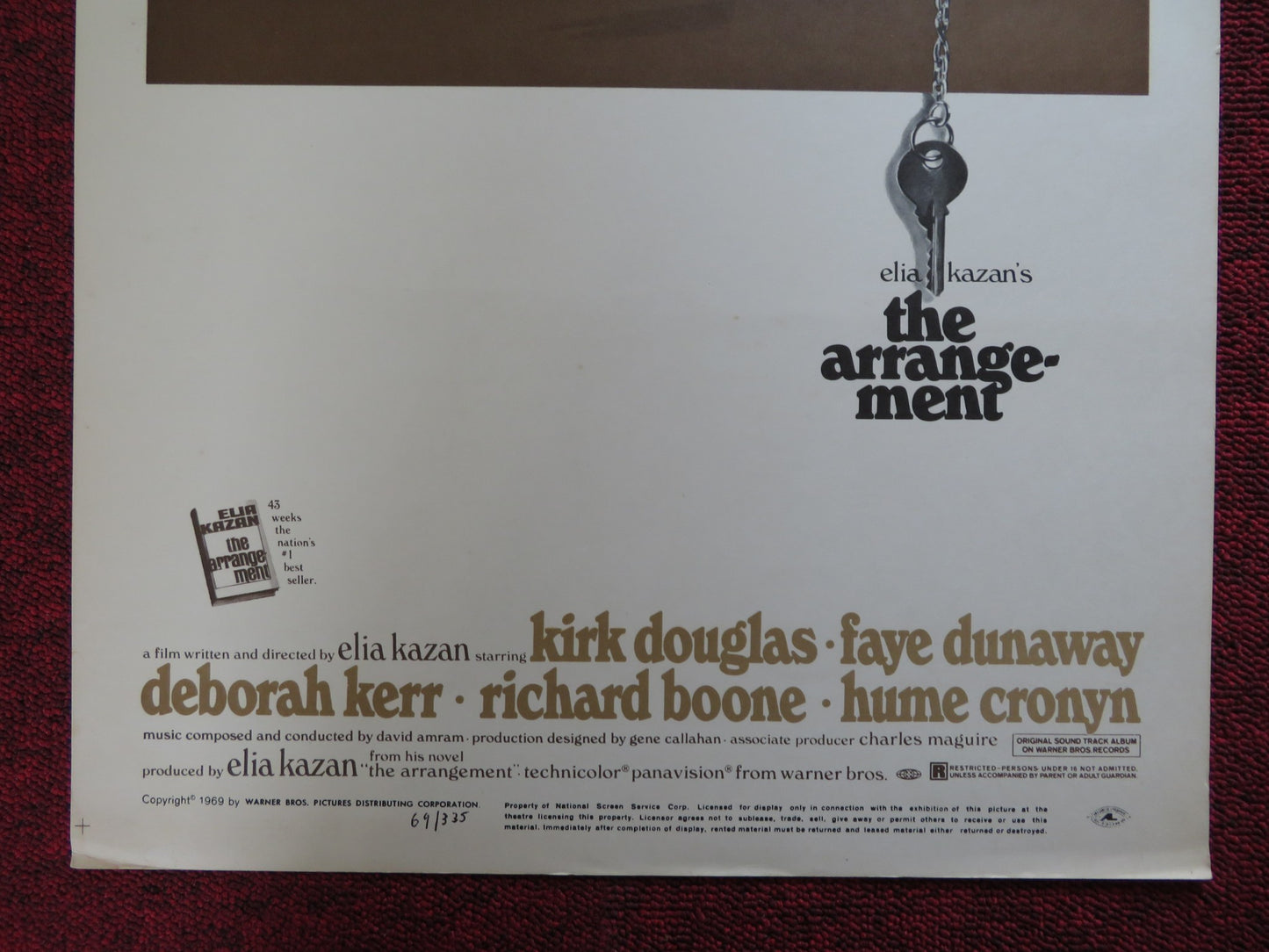 THE ARRANGEMENT WINDOW CARD (14"x 22") POSTER KIRK DOUGLAS FAYE DUNAWAY 1969