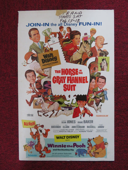 THE HORSE IN THE GRAY FLANNEL SUIT WINDOW CARD (14"x 22") POSTER DISNEY 1968