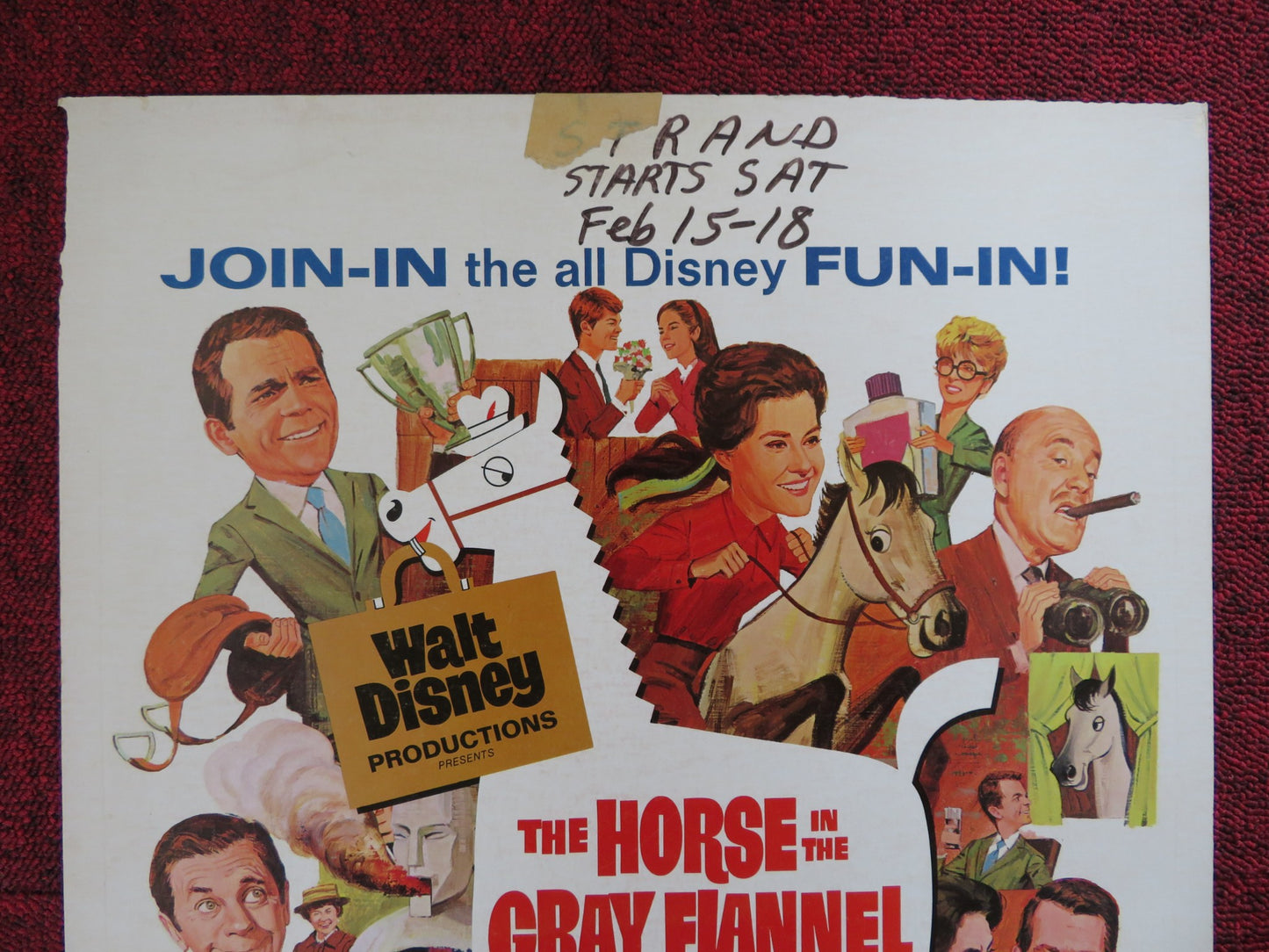 THE HORSE IN THE GRAY FLANNEL SUIT WINDOW CARD (14"x 22") POSTER DISNEY 1968