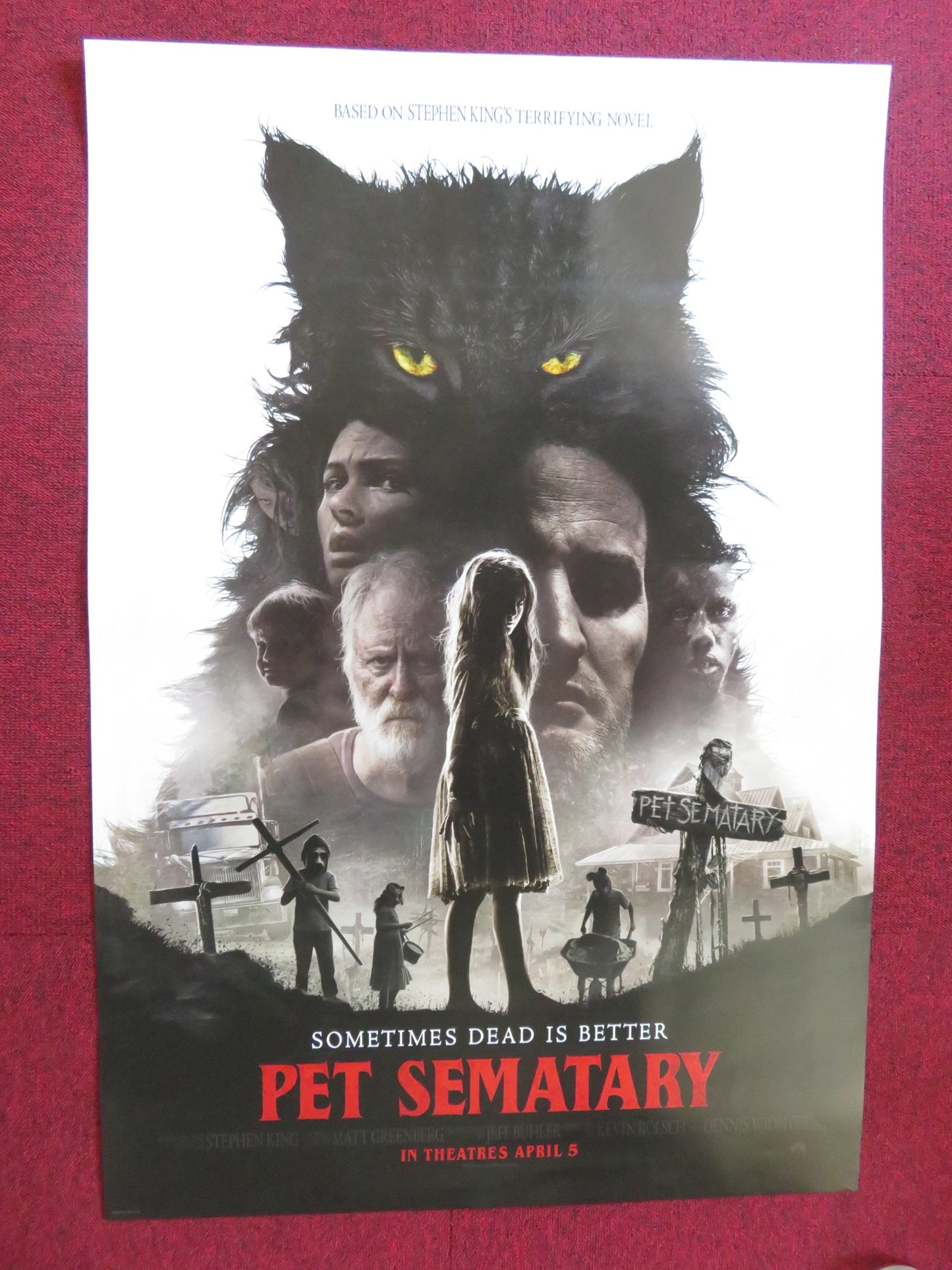 PET SEMATARY US ONE SHEET ROLLED POSTER STEPHEN KING JOHN LITHGOW 2019