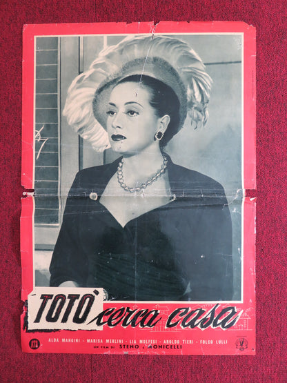 TOTO CERCA CASA ITALIAN FOTOBUSTA POSTER TOTO ALDA MAGNINI 1955