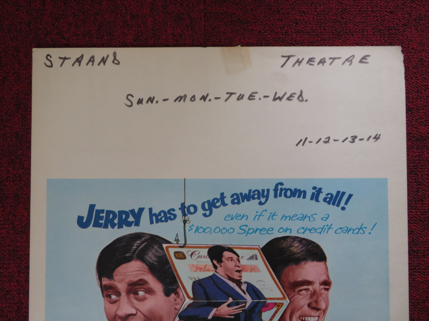 HOOK, LINE AND SINKER SUIT WINDOW CARD (14"x 22") POSTER JERRY LEWIS 1969