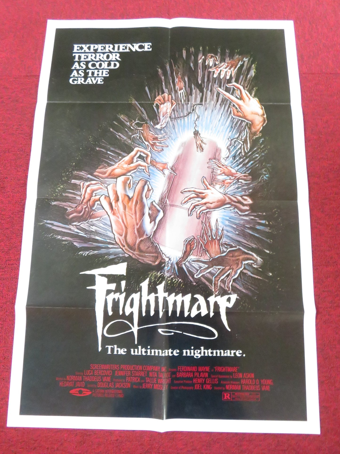 FRIGHTMARE FOLDED US ONE SHEET POSTER FERDY MAYNE LUCA BERCOVICI 1983