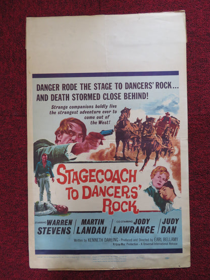 STAGECOACH TO DANCERS' ROCK WINDOW CARD (14"x 22") POSTER WARREN S. MARTIN 1962