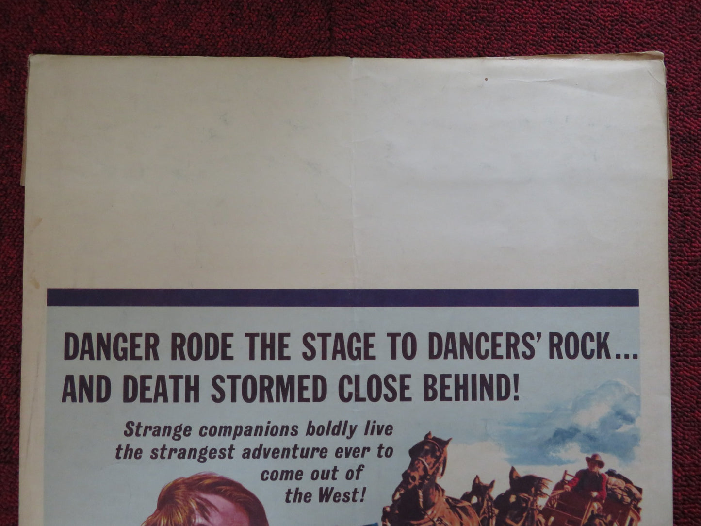 STAGECOACH TO DANCERS' ROCK WINDOW CARD (14"x 22") POSTER WARREN S. MARTIN 1962