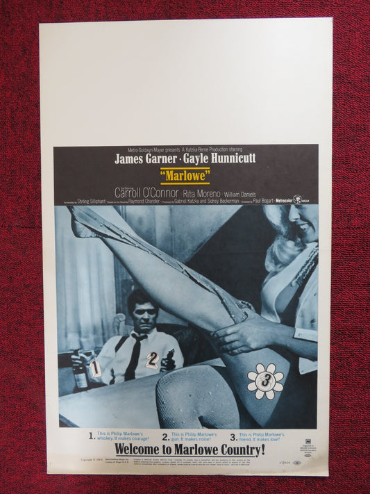 MARLOWE WINDOW CARD (14"x 22") POSTER JAMES GARNER GAYLE HUNNICUTT 1969