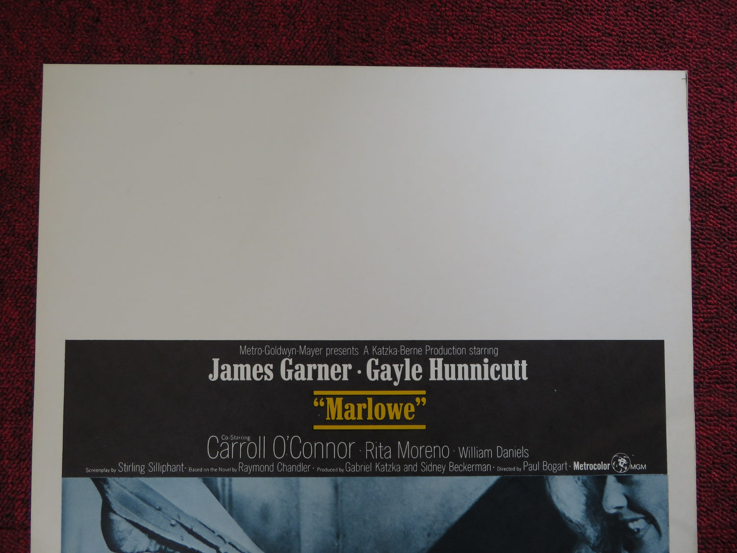 MARLOWE WINDOW CARD (14"x 22") POSTER JAMES GARNER GAYLE HUNNICUTT 1969