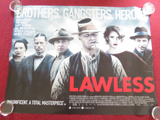 LAWLESS UK QUAD (30"x 40") ROLLED POSTER TOM HARDY SHIA LABEOUF 2012