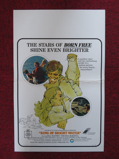 RING OF BRIGHT WATER WINDOW CARD (14"x 22") POSTER BILL TRAVERS V. MCKENNA 1969