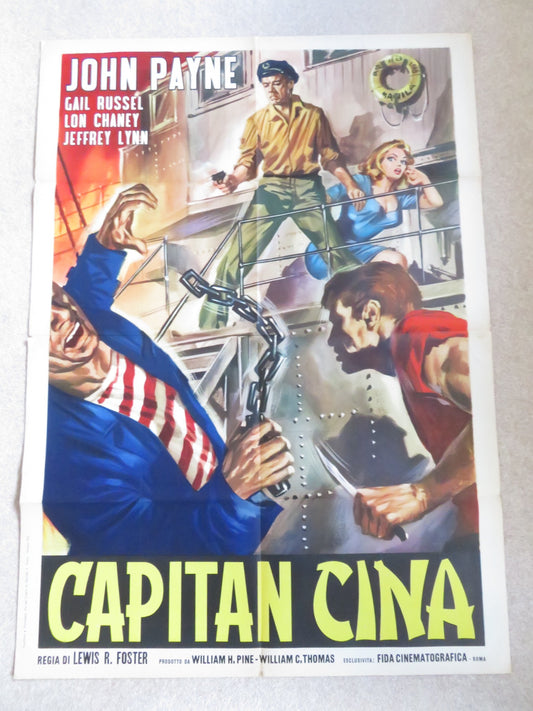 CAPTAIN CHINA ITALIAN 2 FOGLIO POSTER JOHN PAYNE GAIL RUSSEL 1963