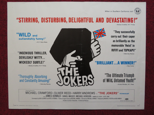 THE JOKERS US HALF SHEET (22"x 28") POSTER MICHAEL CRAWFORD OLIVER REED 1967