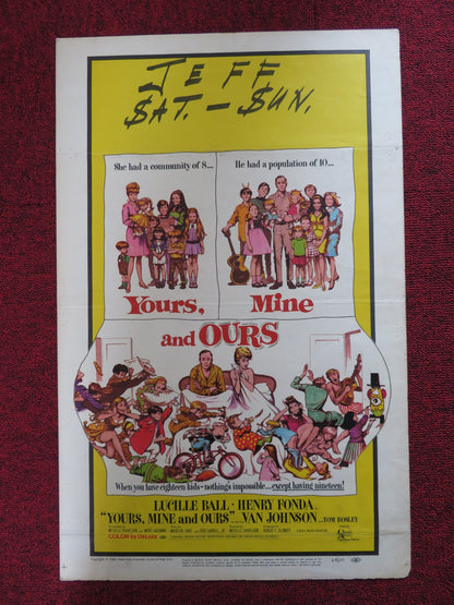 YOURS, MINE AND OURS WINDOW CARD (14"x 22") POSTER LUCILLE BALL HENRY FONDA 1968