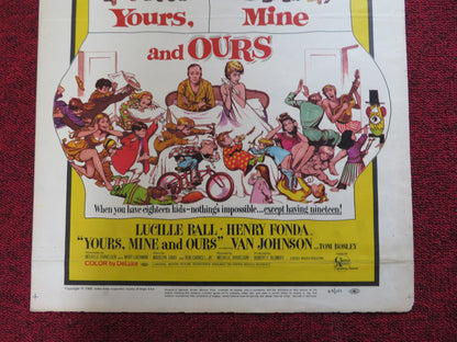 YOURS, MINE AND OURS WINDOW CARD (14"x 22") POSTER LUCILLE BALL HENRY FONDA 1968