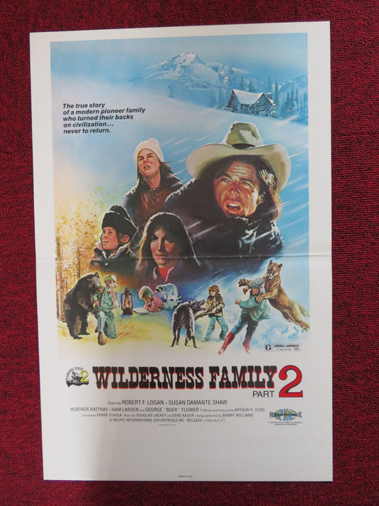 WILDERNESS FAMILY PART 2 WINDOW CARD (14"x 22") POSTER ROBERT F.LOGAN 1978