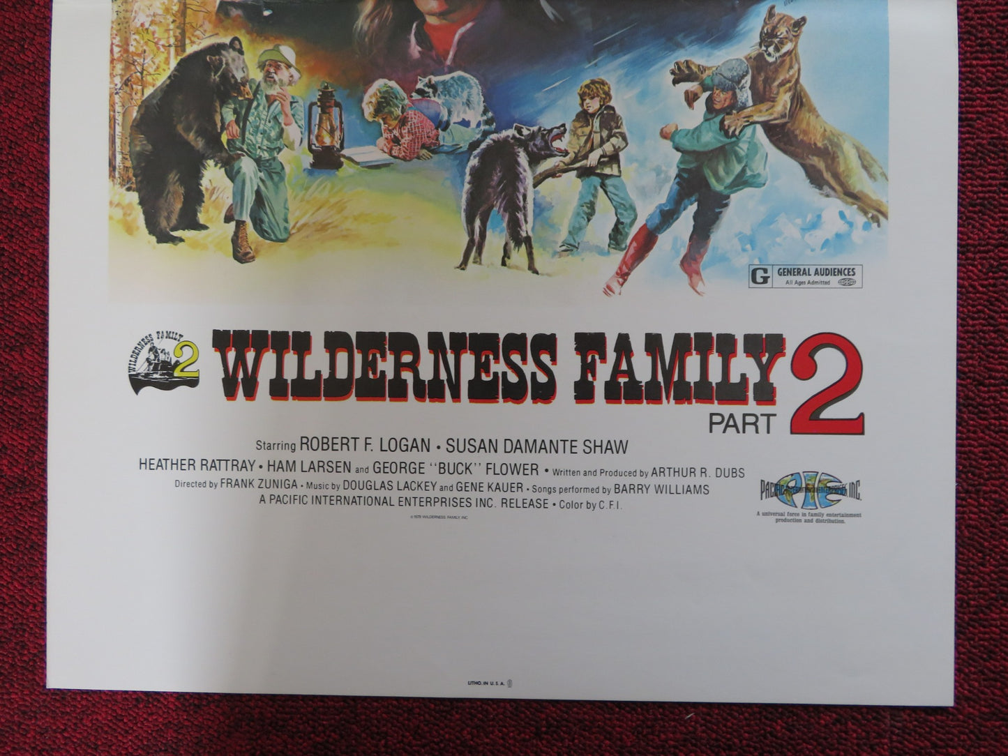 WILDERNESS FAMILY PART 2 WINDOW CARD (14"x 22") POSTER ROBERT F.LOGAN 1978