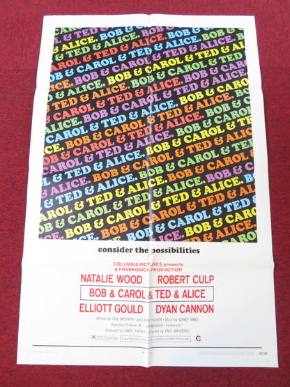 BOB & CAROL & TED & ALICE FOLDED US ONE SHEET POSTER ROBERT CULP N. WOOD 1969