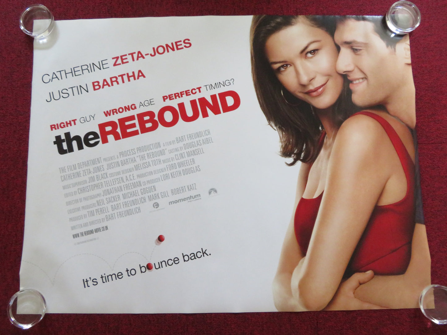 THE REBOUND UK QUAD ROLLED POSTER CATHERINE ZETA-JONES JUSTIN BARTHA 2009