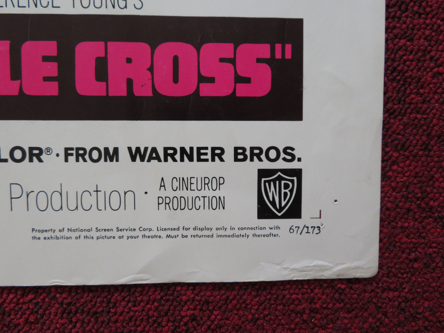 TRIPLE CROSS US HALF SHEET (22"x 28") POSTER CHRISTOPHER PLUMMER 1967