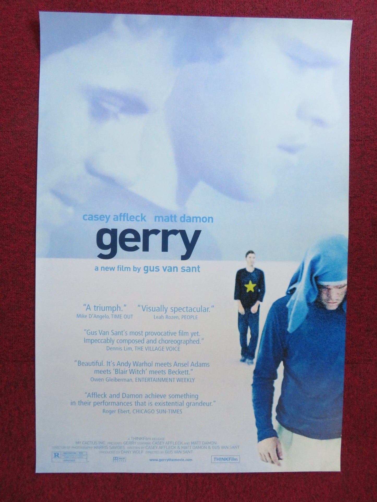 GERRY US ONE SHEET ROLLED POSTER MATT DAMON CASEY AFFLECK GUS VAN SANT 2002