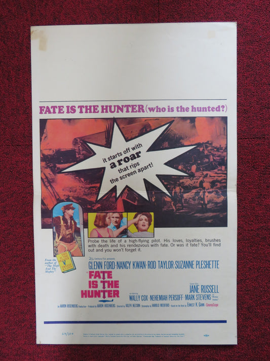 FATE IS THE HUNTER WINDOW CARD (14"x 22") POSTER GLENN FORD NANCY KWAN  1964