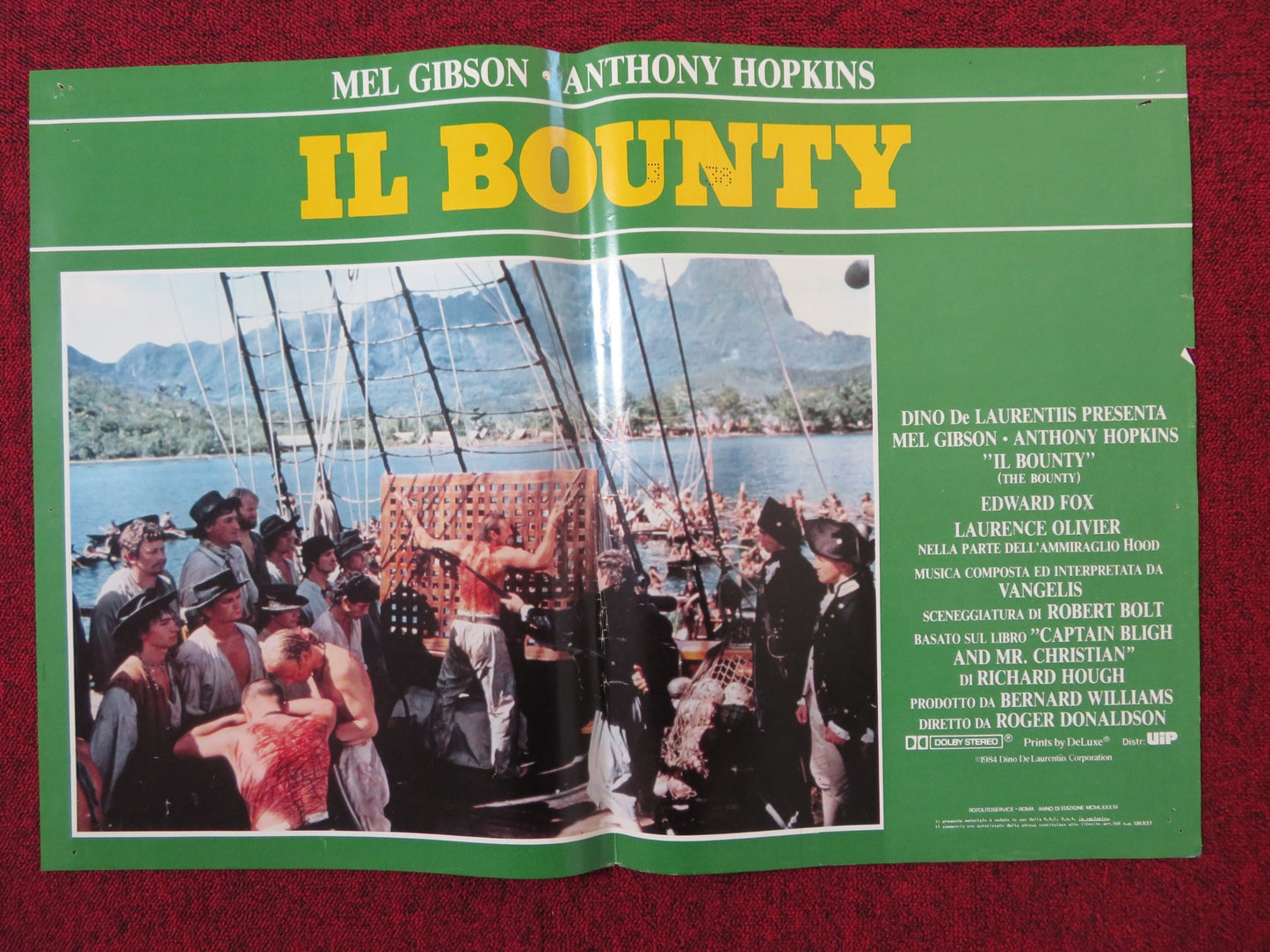 THE BOUNTY - E ITALIAN FOTOBUSTA POSTER MEL GIBSON ANTHONY HOPKINS 1984