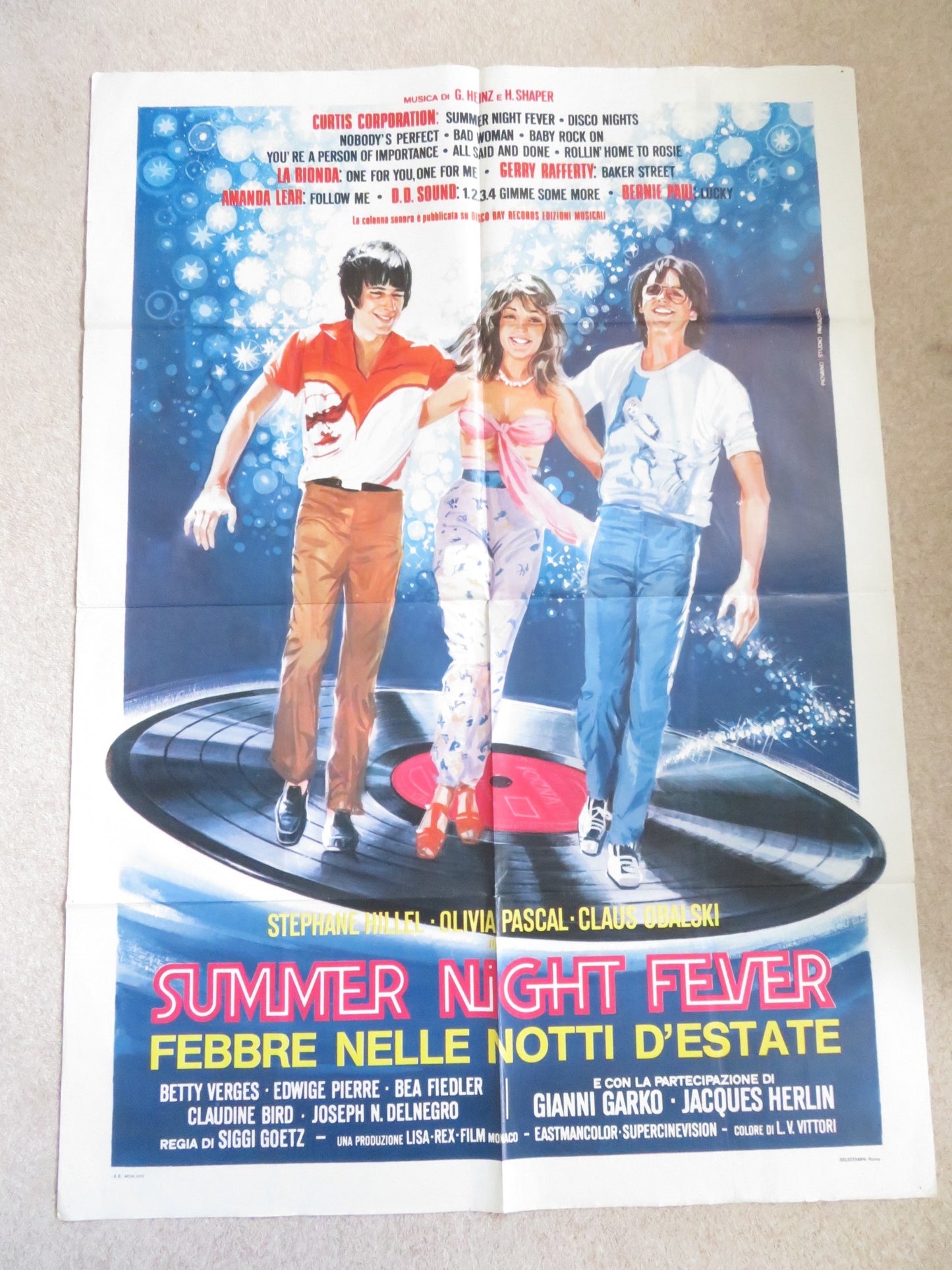 SUMMER NIGHT FEVER ITALIAN 2 FOGLIO POSTER STEPHANE HILLEL OLIVIA PASCAL 1978