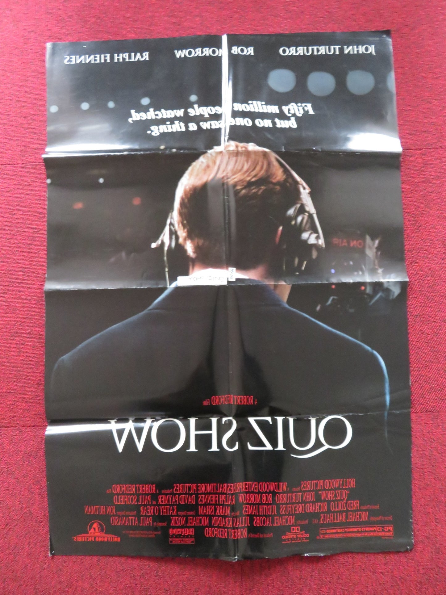 QUIZ SHOW FOLDED US ONE SHEET POSTER JOHN TURTRRO ROB MORROW 1994