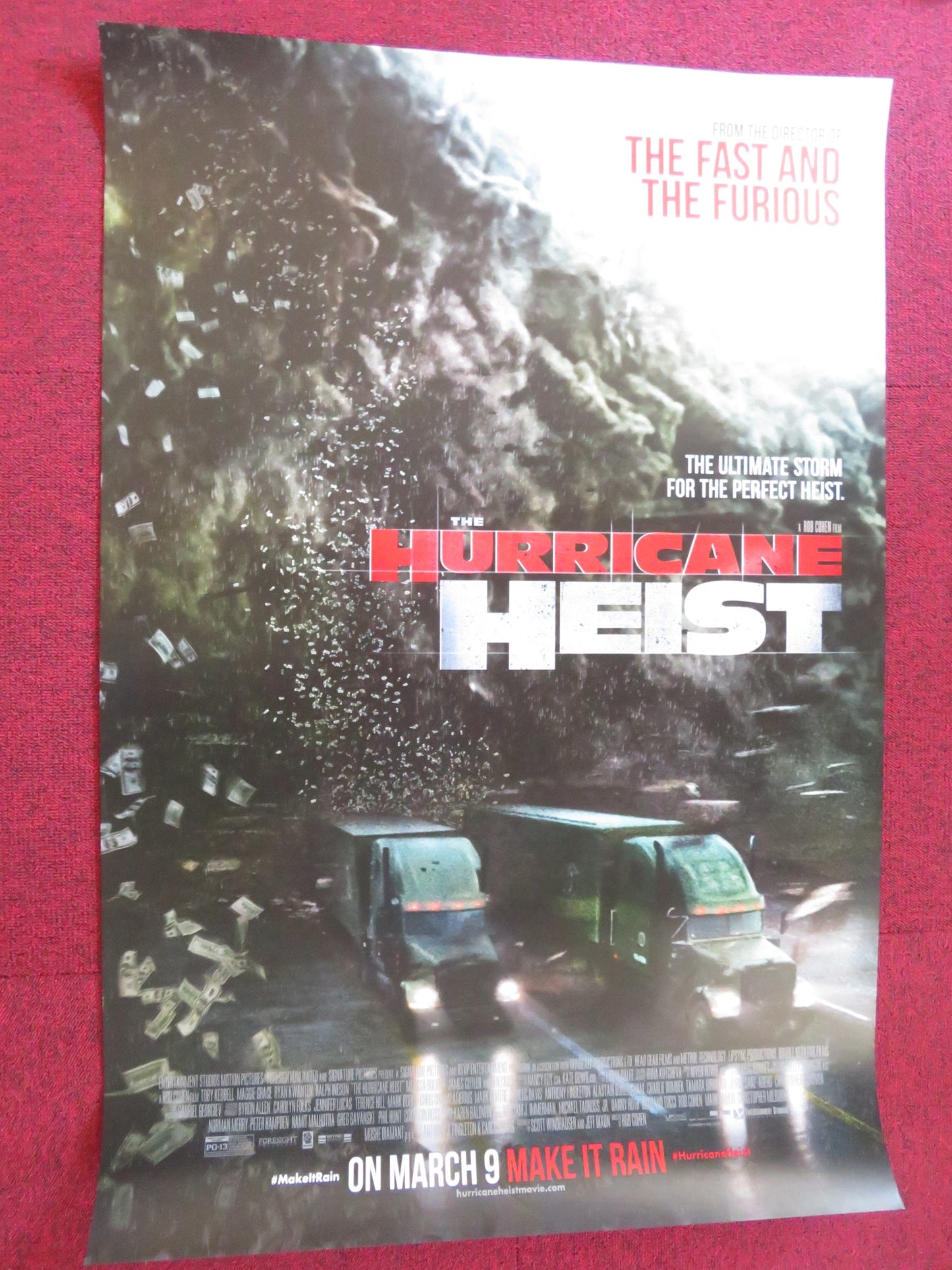 THE HURRICANE HEIST US ONE SHEET ROLLED POSTER TOBY KEBBELL MAGGIE GRACE 2018