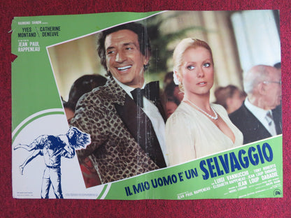 IL MIO UOMO E' UN SELVAGGIO - A ITALIAN FOTOBUSTA POSTER YVES MOTAND 1975