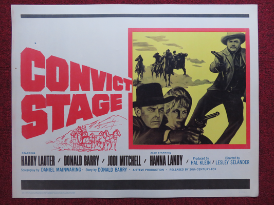 CONVICT STAGE US HALF SHEET (22"x 28") POSTER HARRY LAUTER DONALD BARRY 1965