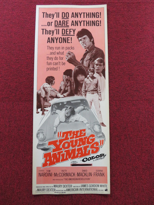 THE YOUNG ANIMALS US INSERT (14"x 36") POSTER TOM NARDINI PATTY MCCORMACK 1968