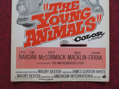 THE YOUNG ANIMALS US INSERT (14"x 36") POSTER TOM NARDINI PATTY MCCORMACK 1968