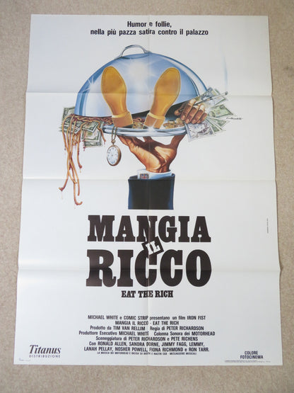 EAT THE RICH ITALIAN 2 FOGLIO POSTER NOSHER POWELL KEVIN ALLEN 1987