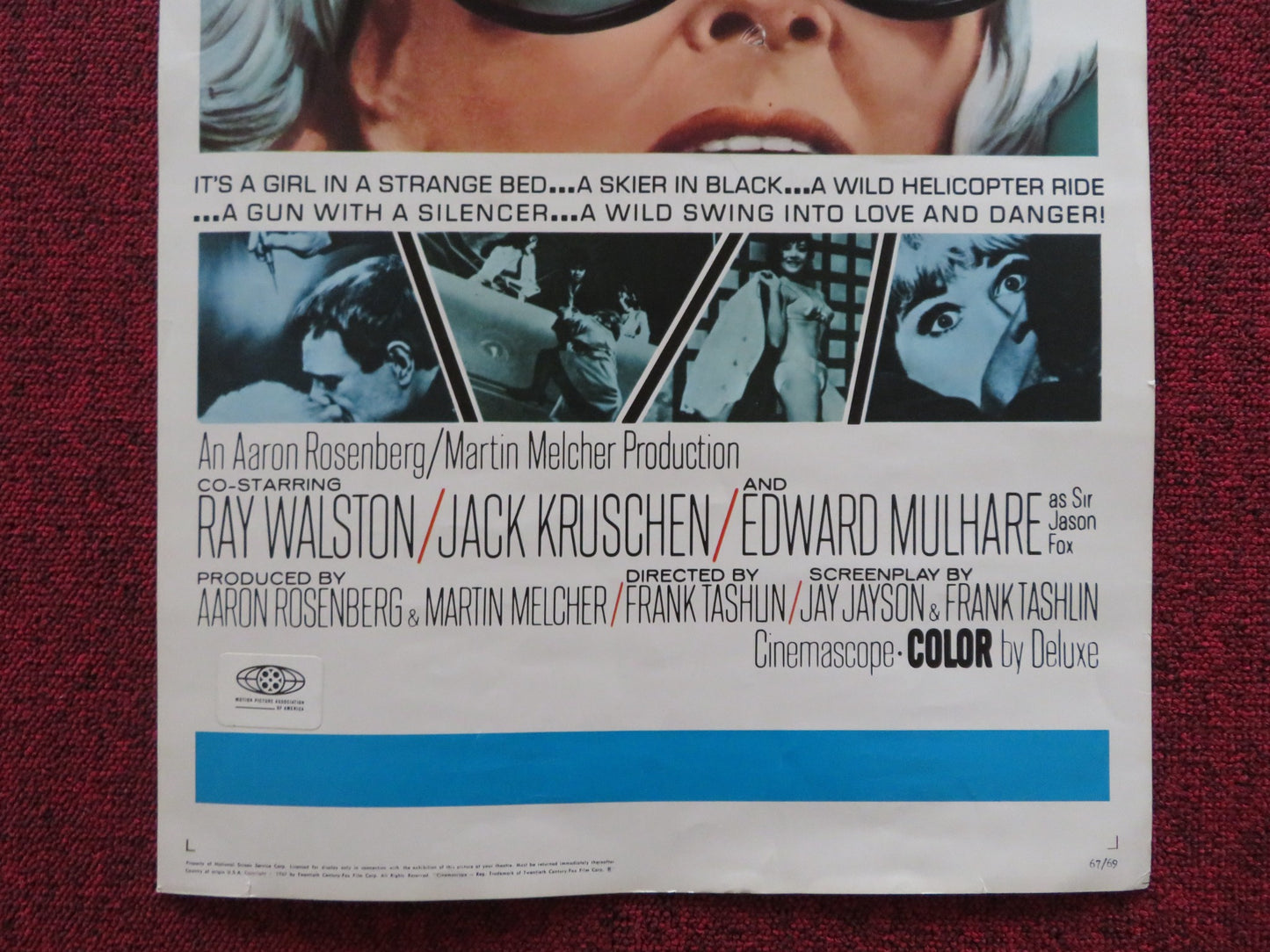 CAPRICE US INSERT (14"x 36") POSTER DORIS DAY RICHARD HARRIS 1967