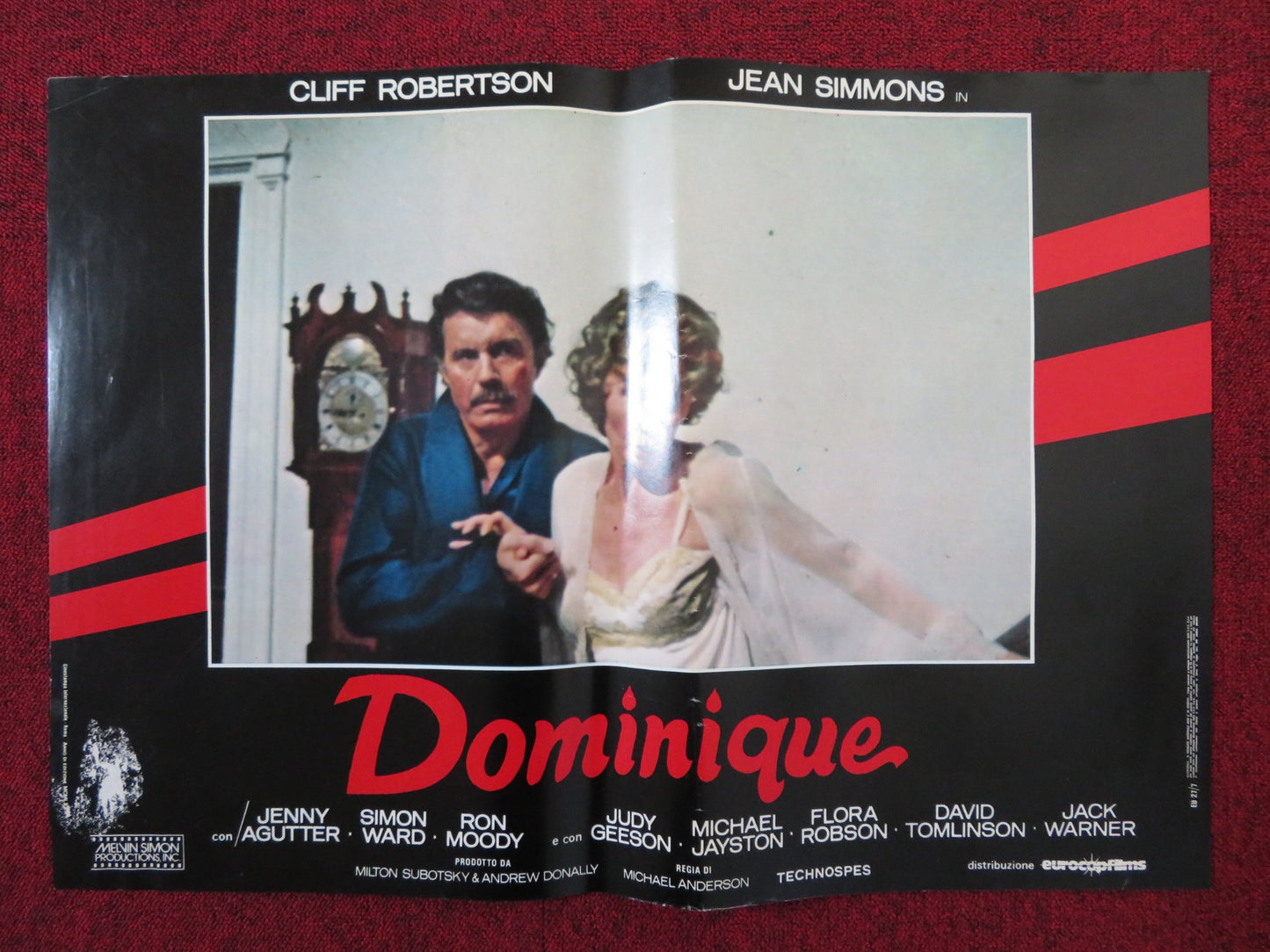 DOMINIQUE - A ITALIAN FOTOBUSTA POSTER CLIFF ROBERTSON JEAN SIMMONS 1979