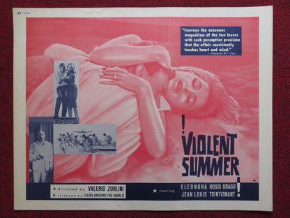 VIOLENT SUMMER US HALF SHEET (22"x 28") POSTER ELEONORA ROSSI DRAGO JEAN 1963