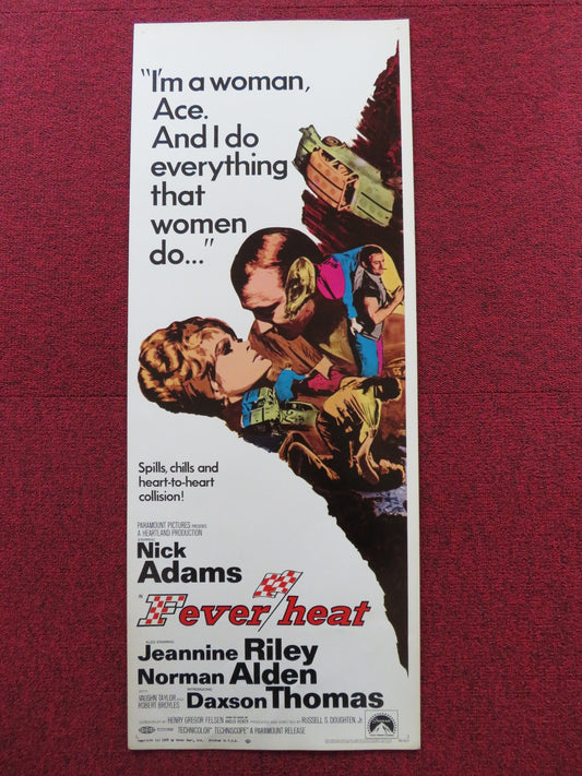 FEVER HEAT US INSERT (14"x 36") POSTER NICK ADAMS JEANNINE RILEY 1968