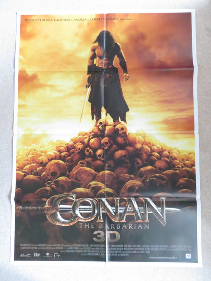 CONAN THE BARBARIAN 3D ITALIAN 2 FOGLIO POSTER JASON MOMOA RON PERLMAN  2011