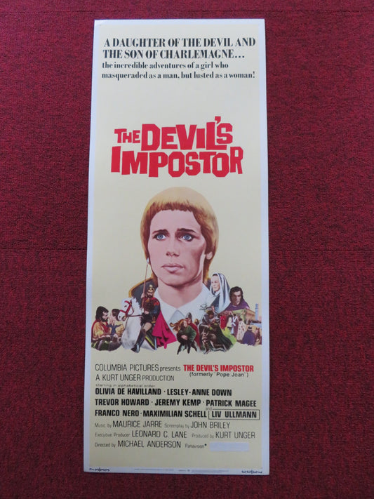 THE DEVIL'S IMPOSTOR / POPE JOAN US INSERT (14"x 36") POSTER HAVILLAND 1973