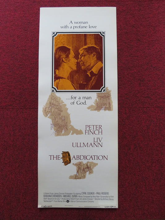 THE ABDICATION US INSERT (14"x 36") POSTER PETER FINCH LIV ULLMANN 1974