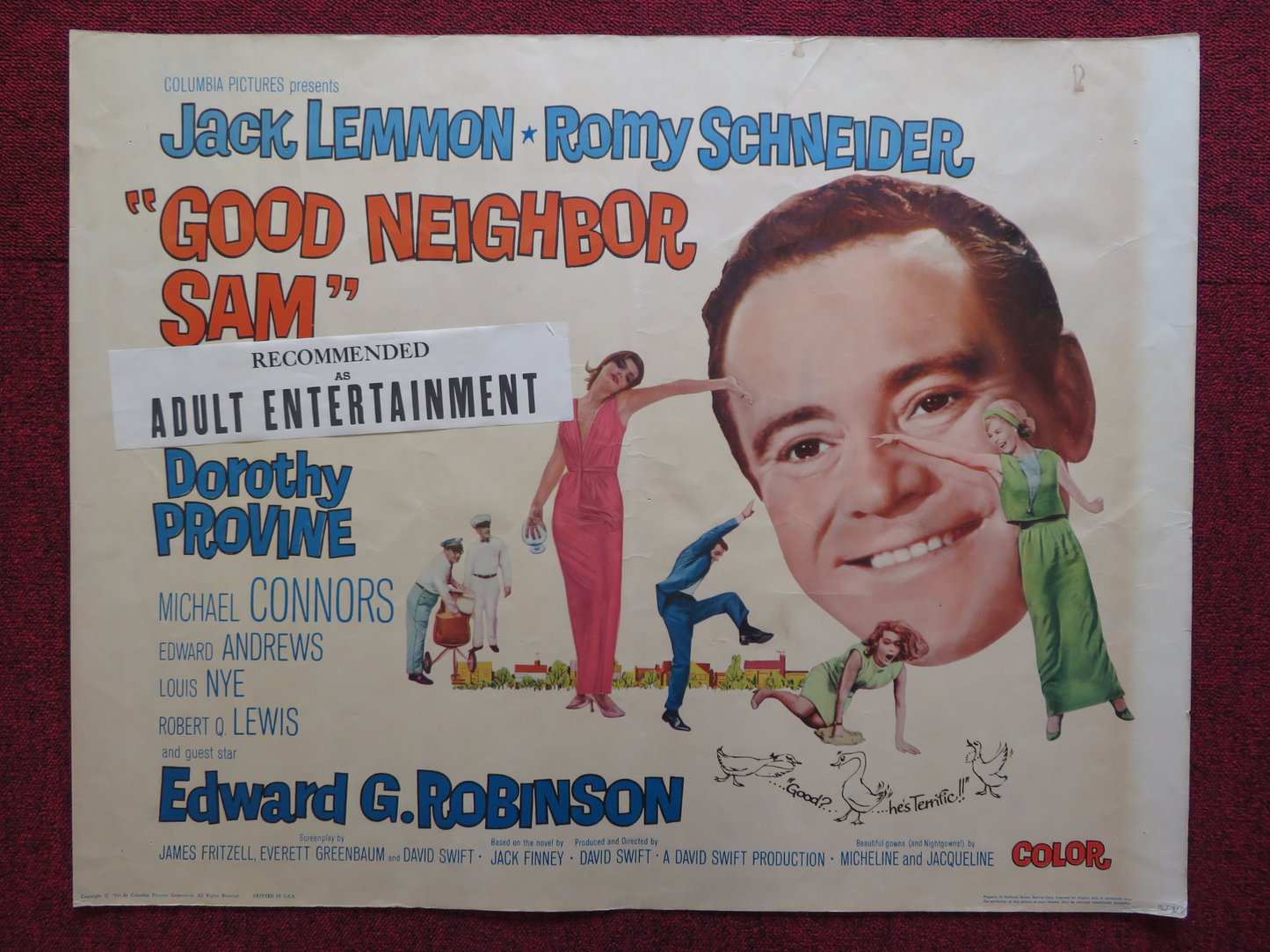 GOOD NEIGHBOR SAM US HALF SHEET (22"x 28") POSTER JACK LEMMON R. SCHNEIDER 1964