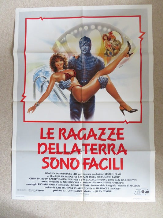 EARTH GIRLS ARE EASY ITALIAN 2 FOGLIO POSTER JEFF GOLDBLUM J. CAREY G.DAVIS 1988