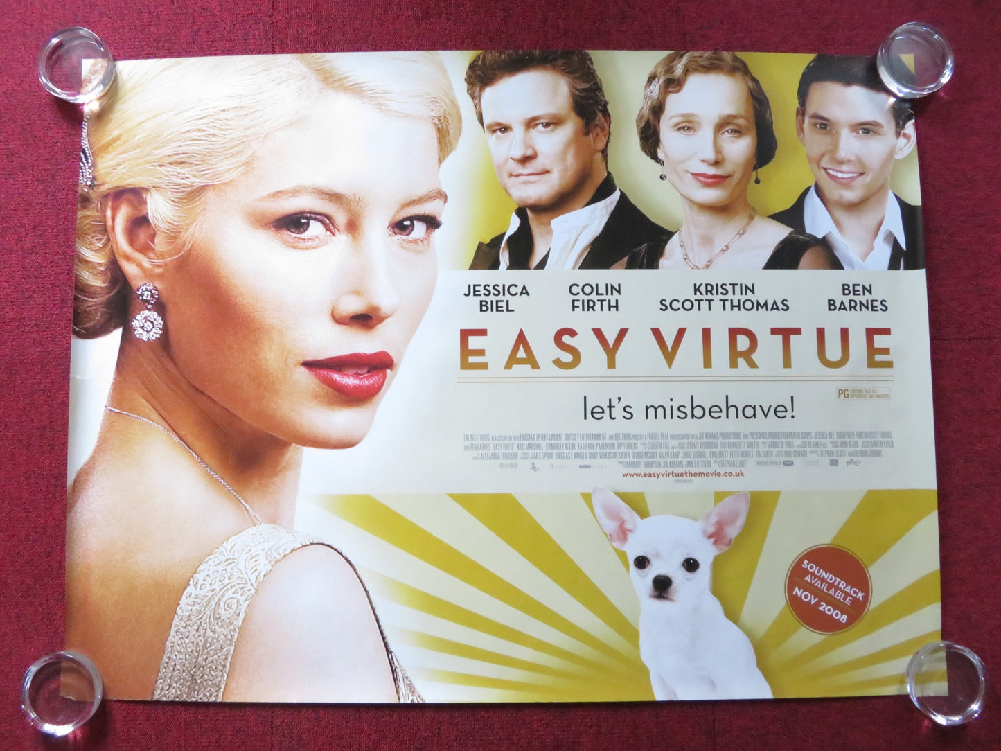 EASY VIRTUE- b  UK QUAD (30"x 40") ROLLED POSTER JESSICA BIEL COLIN FIRTH 2008